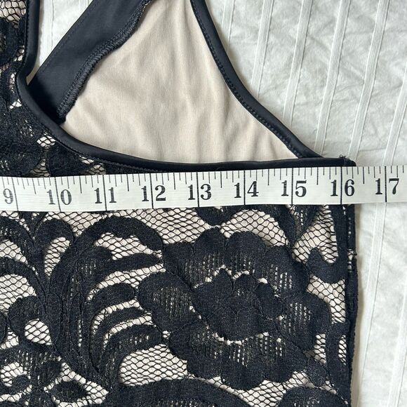 NWT Express Black Lace Deep V Tank Top Halter Lined Size M - Picture 8 of 10